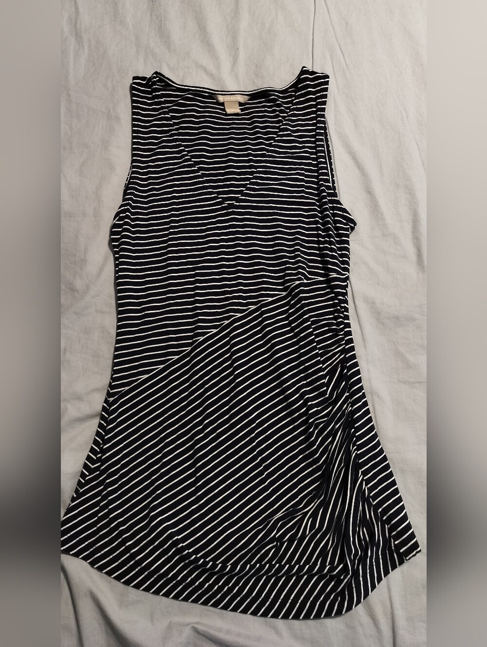 Banana Republic Sleeveless Striped Asymmetric Faux Wrap Draped Top Size Small